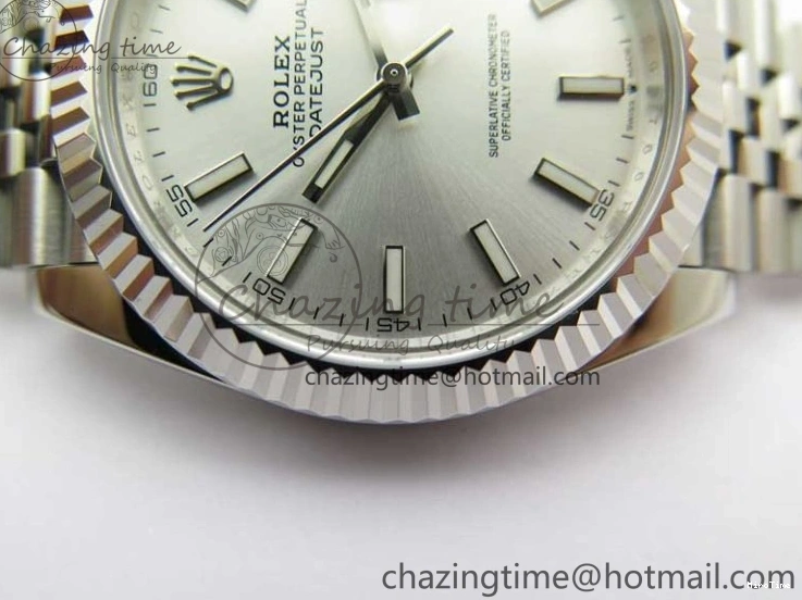 MiroTime 0101 SoftTouch DateJust 41 126334 ZF 1:1 Best Edition 904L Steel Silver Dial Stick Marker on Jubilee Bracelet A 2437